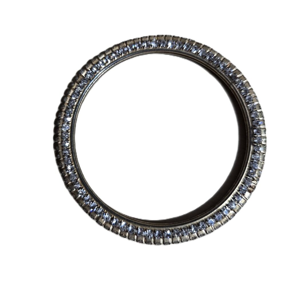 Gold Tone & Cubic Zirconia Bangle Bracelet - Picture 2 of 3
